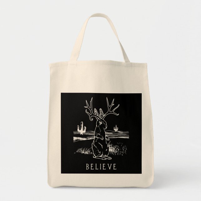 Tro Jackalope Cryptid Rabbit Bunny Apparatur Tygkasse (Framsidan)