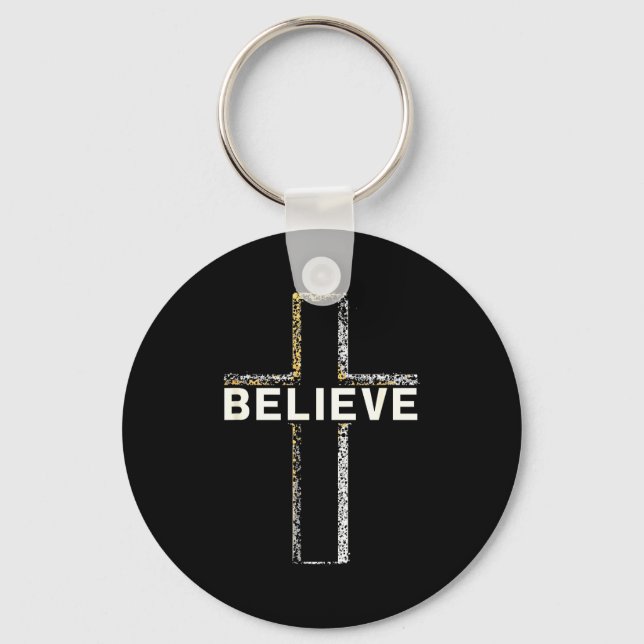 Tro Jesus Kors Religiös Tro Kristna Män Nyckelring (Framsida)