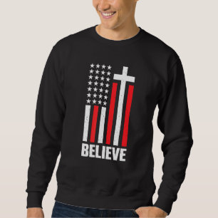 Tro Jesus Kristus Bible Faith Religion Confirma Lång Ärmad Tröja