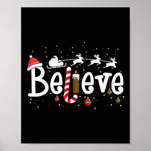 Tro jul Jultomten Rener Candy cane Poster