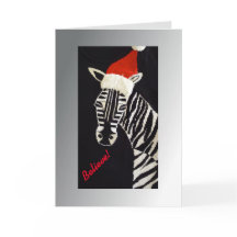 Tro! Jul Zebra med Red Santa Hat