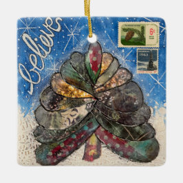 Tro Julgran och Frimärke Julgransprydnad Keramik