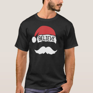 Tro juljuljul i familjen Santa Hat Mustache T Shirt