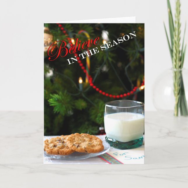 Tro - julkakor & mjölk för Santa Helgkort (Framsida)