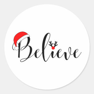 Tro julklapp Julafton Graphic Runt Klistermärke