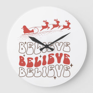 tro Jultomten christmas Wooden Box Sign Stor Klocka