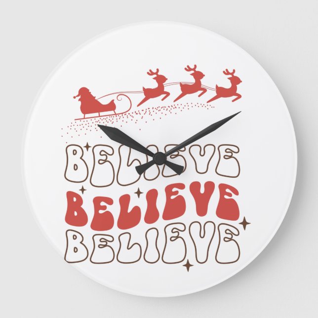 tro Jultomten christmas Wooden Box Sign Stor Klocka (Framsida)
