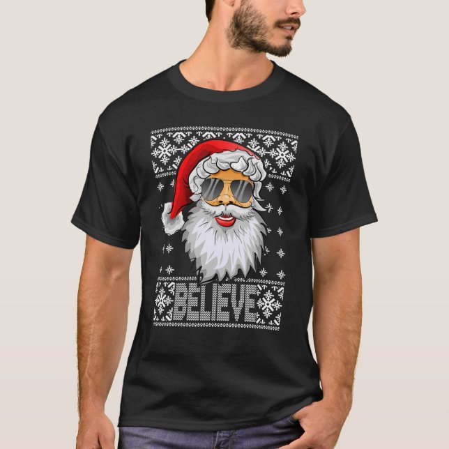 Tro Jultomten Sunglass UGLY jul Fami T Shirt (Framsida)