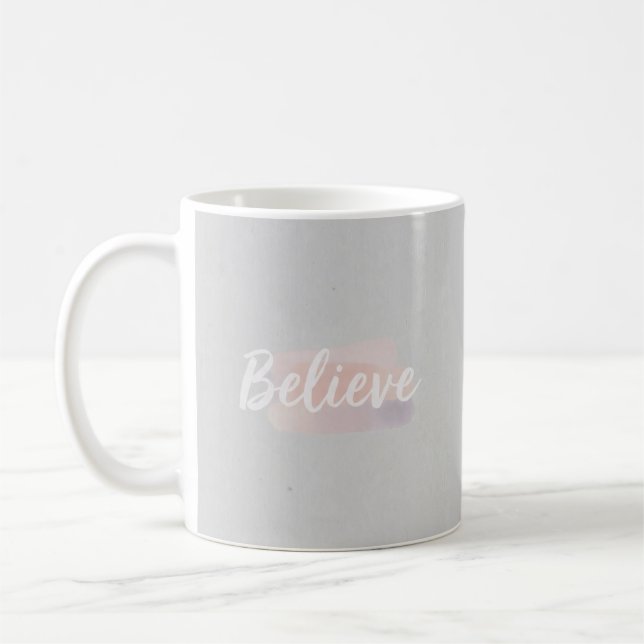 Tro kalligrafisk text  kaffemugg (Vänster)