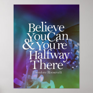 Tro kan du den Motivational fjärilsblomman Poster