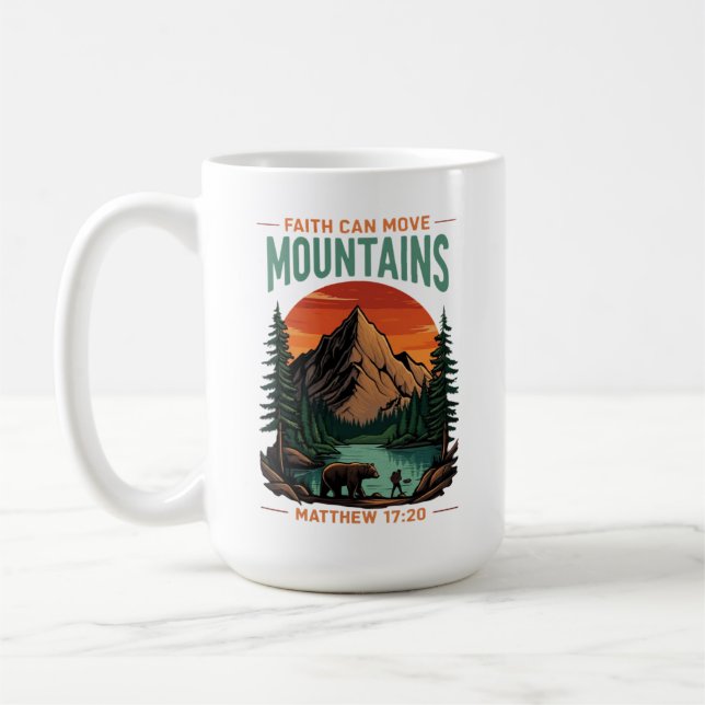 Tro Kan Flytta Berg Äventyrs Kristen Kaffemugg (Vänster)