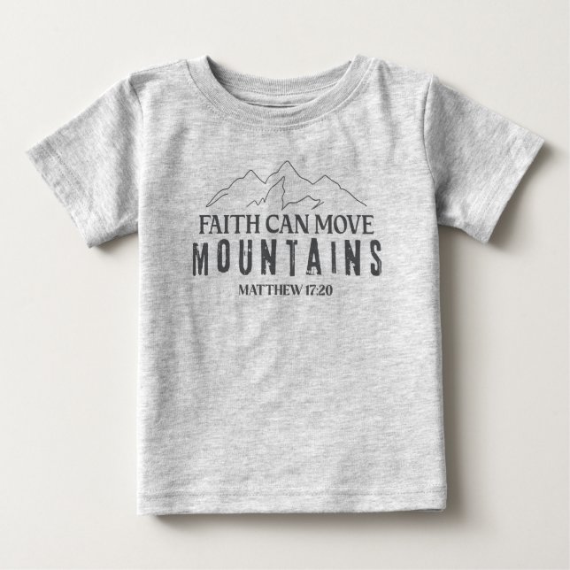 Tro Kan Flytta Berg Kristna T Shirt (Framsida)