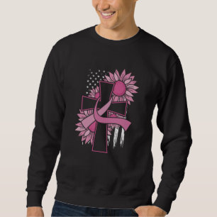 Tro Kor Christian Breast Cancer Awareness Lång Ärmad Tröja