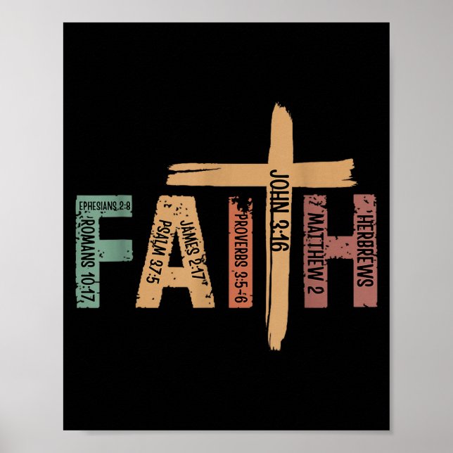 Tro Kristen Inspirerande Bibelverser Religiösa Poster (Framsidan)