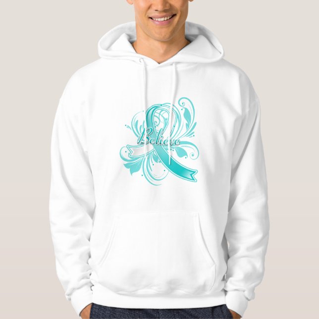 Tro krusidullband för Cervical cancer Sweatshirt (Framsida)