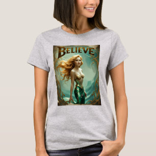Tro kvinnors Sjöjungfru Tee - Magic Coastal Gift
