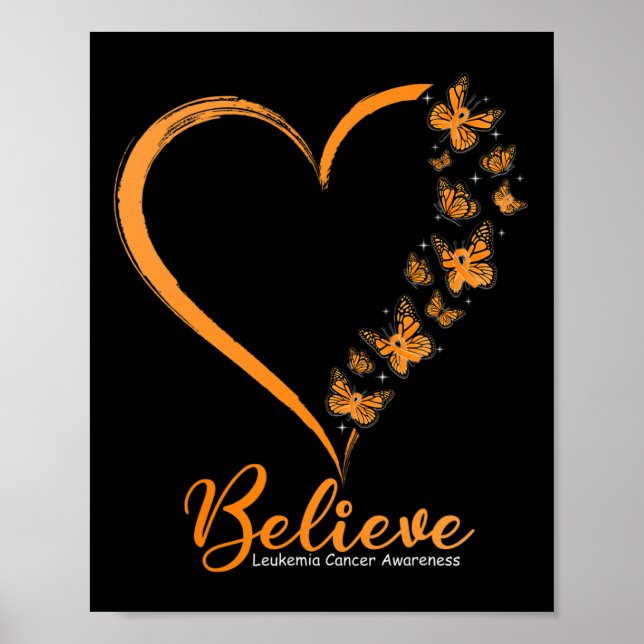 Tro Leukemia Awareness Orange Ribbon Poster (Framsidan)