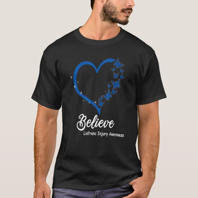 Tro LISFRANC SKADA Awareness, Blue butterflie T Shirt (Framsida)