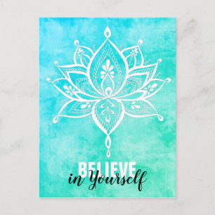 Tro Lotus Mandala Turkos Tro På Dig Själv Vykort