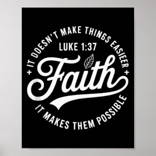 Tro Luke 1 37 Bibelvers Kristet Religiöst Qu Poster