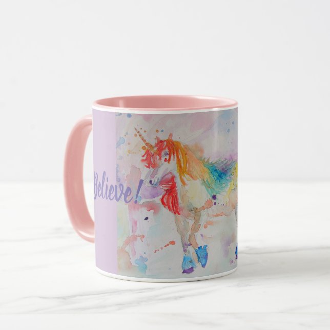 Tro Magic Rainbow Unicorns Mugg (Framsida vänster)
