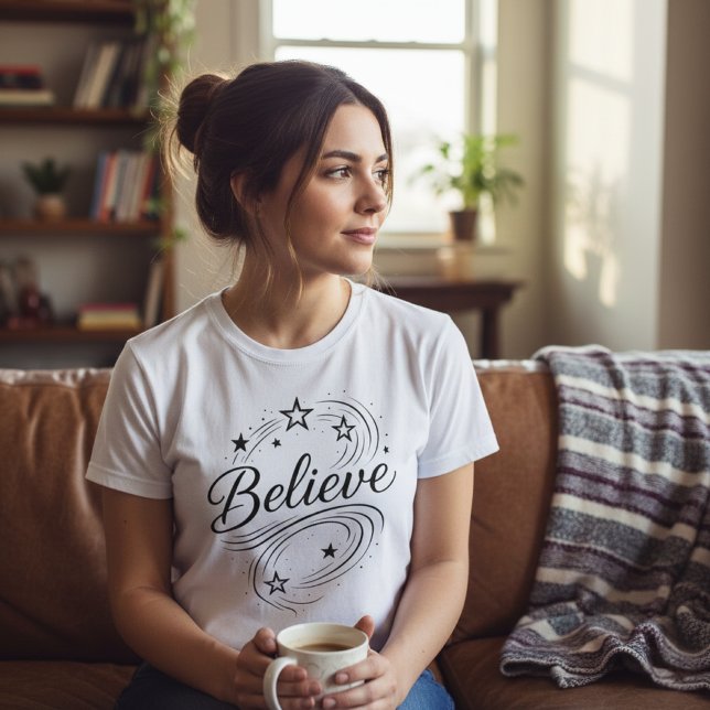 Tro Magiska Stjärnor - Inspirerande Himmelsk T Shirt (Skapare uppladdad)
