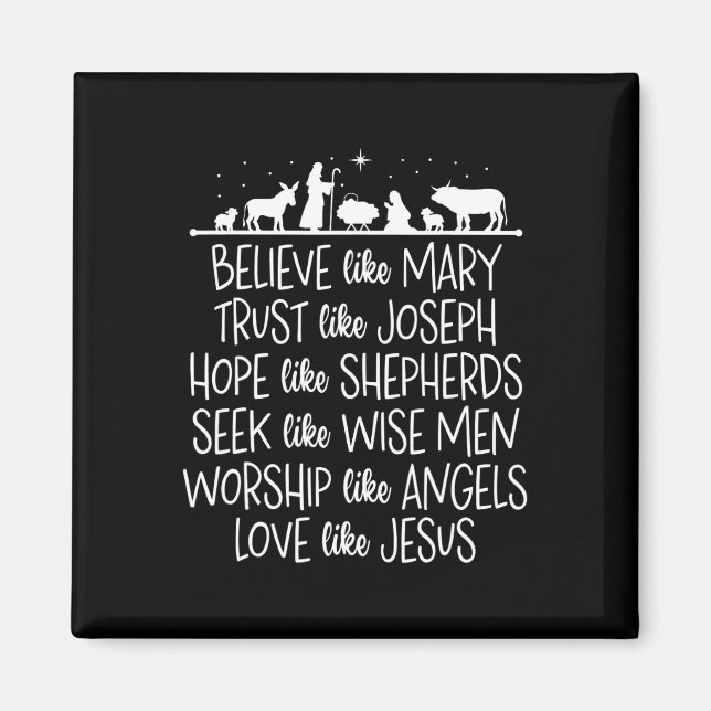 Tro Mary Trust som Joseph Praying Kristus Magnet (Framsidan)