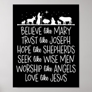 Tro Mary Trust som Joseph Praying Kristus Poster