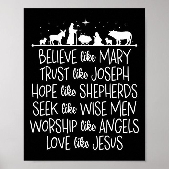 Tro Mary Trust som Joseph Praying Kristus Poster (Framsidan)