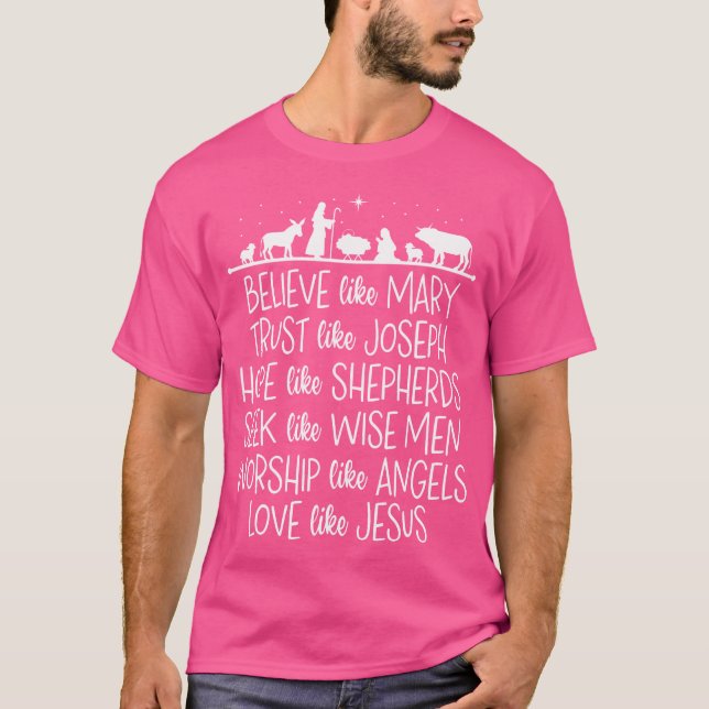 Tro Mary Trust som Joseph Praying Kristus T Shirt (Framsida)