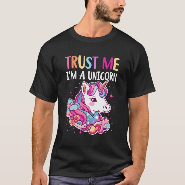 Tro mig, jag är en enhörning t shirt (Framsida)