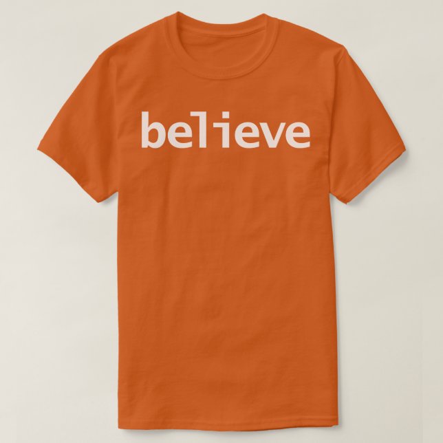 Tro minimal typografi, vit text t shirt (Design framsida)
