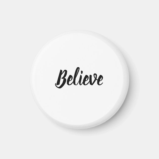 Tro minimalistisk typografi, svart och vitt magnet (Framsidan)