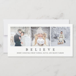 tro | Modern minimalistisk jul, tre foton Julkort