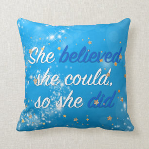 Tro Motivational typografi för citationstecken Kudde