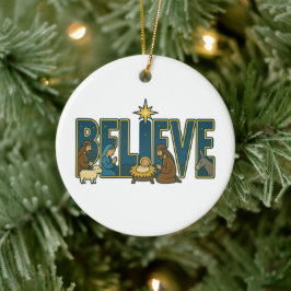 Tro nativitetsornament julgransprydnad keramik