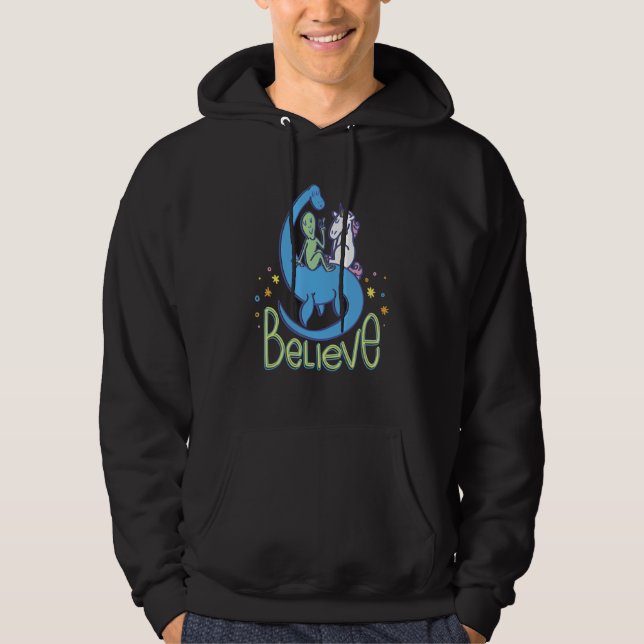 Tro Nessie Alien Unicorn Hoodie (Framsida)