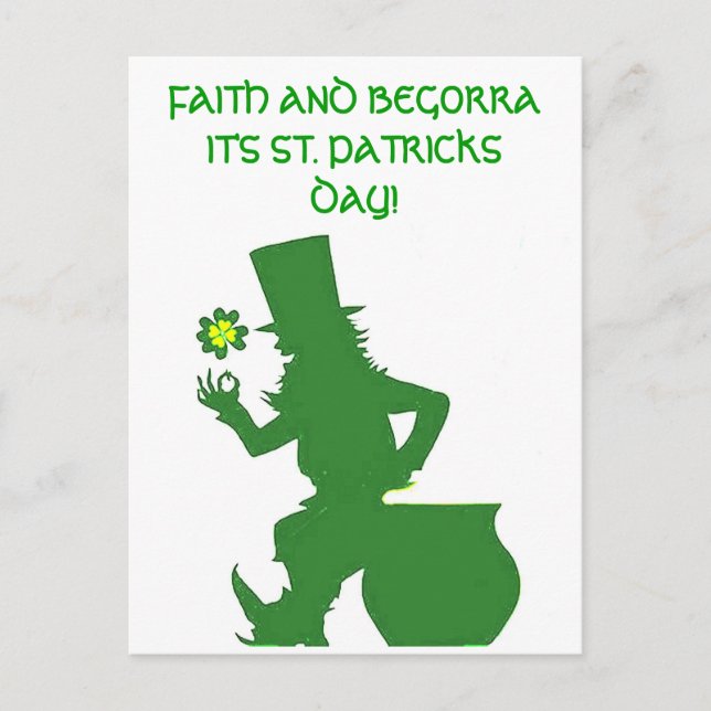 TRO OCH BEGORRA,ST.PATRICS DAG postkort Vykort (Framsida)