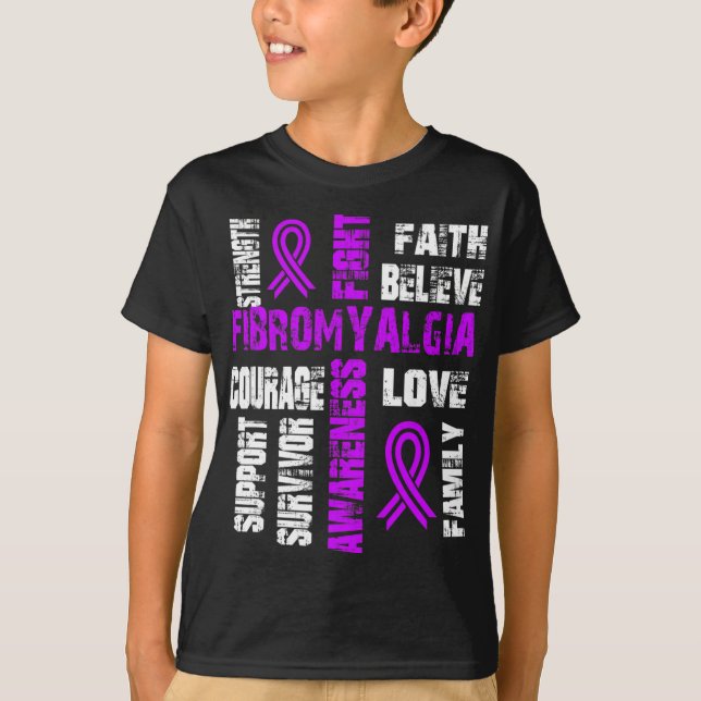 Tro och bekämpa fibromyalgi t shirt (Framsida)