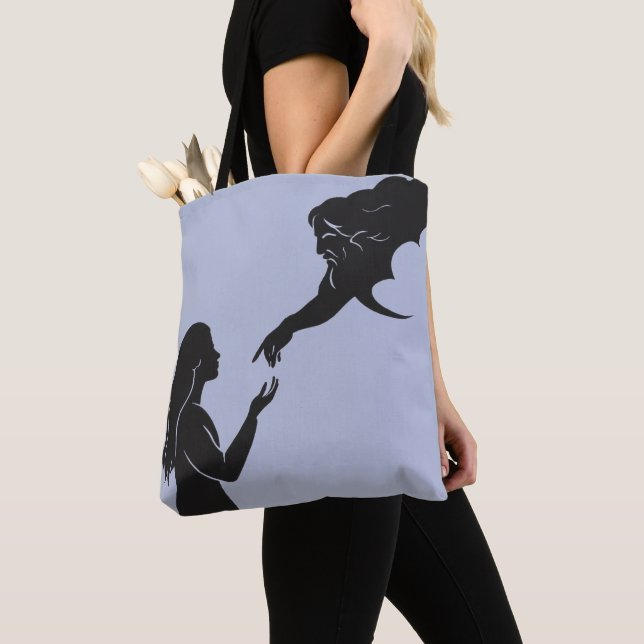 Tro och inspiration minimalistisk kvinnlig siluett tygkasse (Närbild)