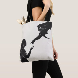 Tro och inspiration minimalistisk kvinnlig siluett tygkasse