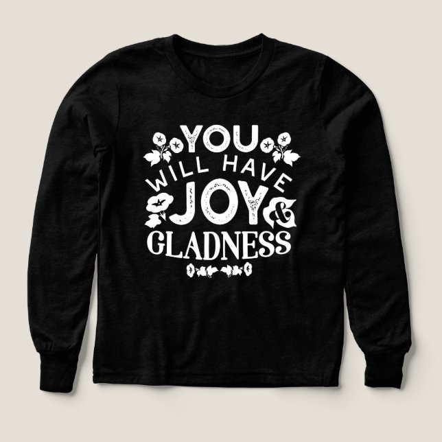 Tro och Lycka – Glädje och Fröjd Citat T Shirt (Design framsida)