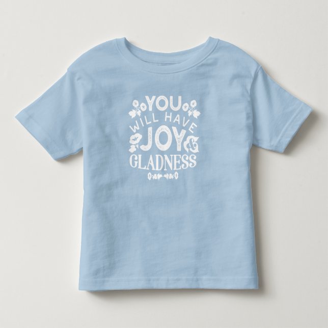 Tro och Lycka – Glädje och Fröjd Citat T Shirt (Framsida)
