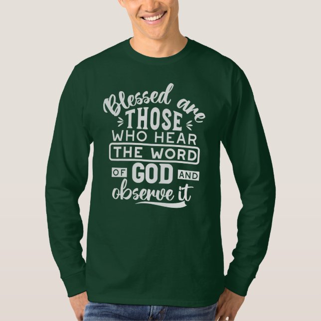 Tro och lydnad – Inspirerande skrift T Shirt (Framsida)
