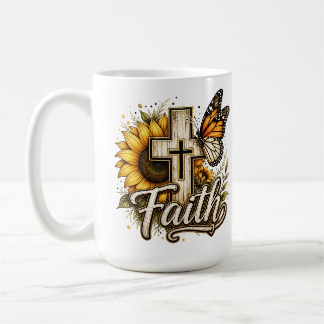Tro och solrosor Kaffe kopp (Vänster)