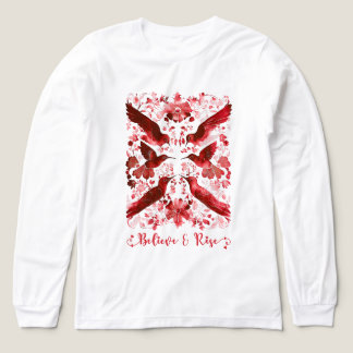 Tro och Stiga upp - inspirationslödd Linocut Bird T Shirt