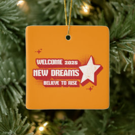 "Tro och uppnå: 2025 Premium Ceramic Ornament" Julgransprydnad Keramik