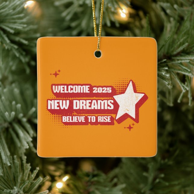 "Tro och uppnå: 2025 Premium Ceramic Ornament" Julgransprydnad Keramik (Träd)
