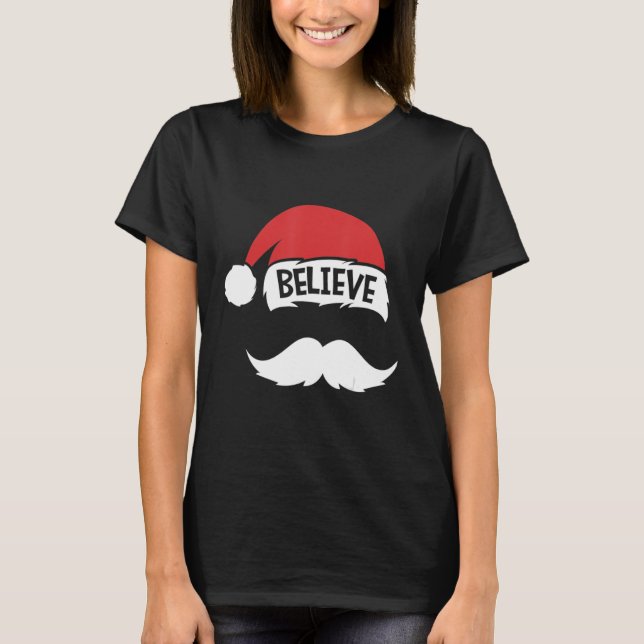 Tro offert för familjen Santa Hat Mustache Reunion T Shirt (Framsida)