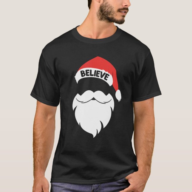 Tro offert för familjen Santa Hat Mustache Reunion T Shirt (Framsida)